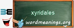 WordMeaning blackboard for xyridales